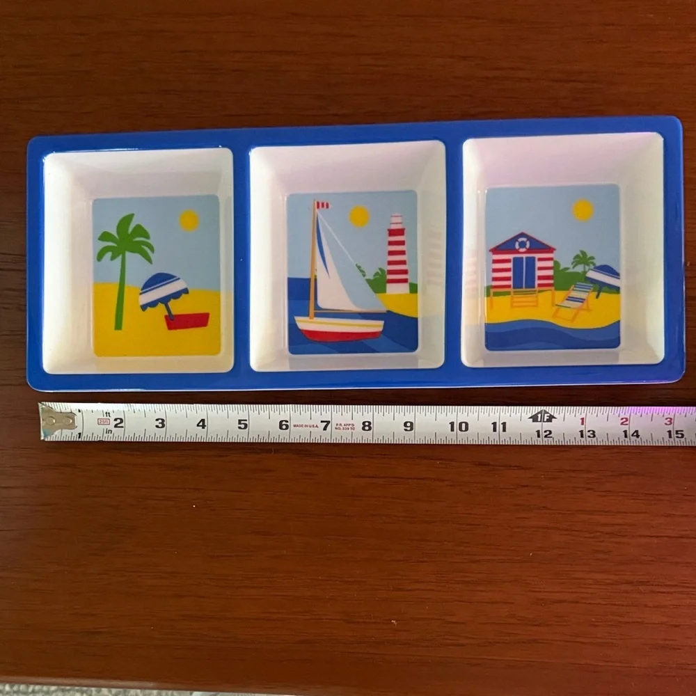 Colorful Beach-Themed Tray Set